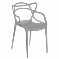 Fabulaxe Mid-Century Modern Style Stackable Plastic Molded Arm Chair with Entangled Open Back, White -Dining Chairs And Benches Official Shop unnamed file 460