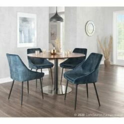 Set of 2 Diana Contemporary Dining Chairs Metal and Velvet - LumiSource Black/blue -Dining Chairs And Benches Official Shop unnamed file 4614