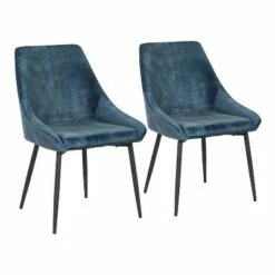 Set of 2 Diana Contemporary Dining Chairs Metal and Velvet - LumiSource Black/blue -Dining Chairs And Benches Official Shop unnamed file 4617
