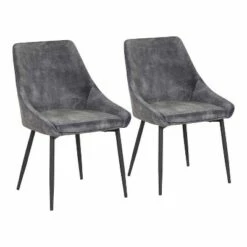 Set of 2 Diana Contemporary Dining Chairs Metal and Velvet - LumiSource Black/blue -Dining Chairs And Benches Official Shop unnamed file 4618