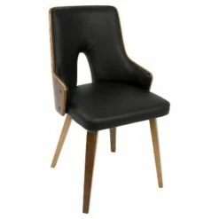 Set of 2 Stella Mid Century Modern Dining Chair Black - Lumisource