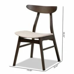 Set of 4 Britte Fabric Upholstered Wood Dining Chairs - Baxton Studio Beige/dark Brown -Dining Chairs And Benches Official Shop unnamed file 4623