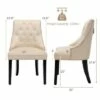 Costway Set of 2 Button-Tufted Dining Chair Upholstered Armless Side Chair 2 Costway Set of 2 Button-Tufted Dining Chair Upholstered Armless Side Chair -Dining Chairs And Benches Official Shop unnamed file 4627
