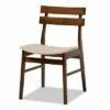 Set of 4 Devlin Upholstered Wood Dining Chairs - Baxton Studio Light Gray/walnut