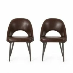 2pk Abbeville Contemporary Open Back Dining Chairs - Christopher Knight Home Dark Brown/gun Metal -Dining Chairs And Benches Official Shop unnamed file 4701