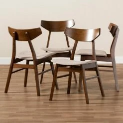 Set of 4 Danica Dining Chair - Baxton Studio Light Gray/walnut -Dining Chairs And Benches Official Shop unnamed file 4721