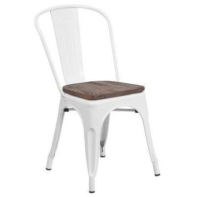 Merrick Lane Dining Chair With Curved Vertical Slatted Back And Textured Wood Seat 7 Merrick Lane Dining Chair With Curved Vertical Slatted Back And Textured Wood Seat - Image 5