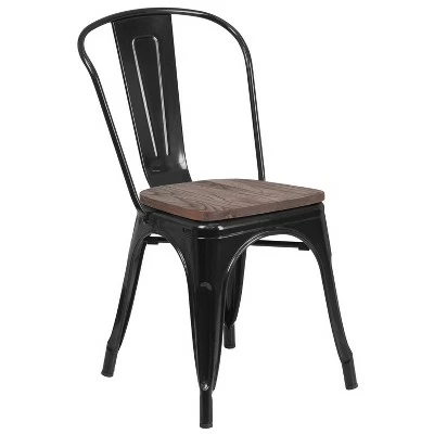 Merrick Lane Dining Chair With Curved Vertical Slatted Back And Textured Wood Seat 8 Merrick Lane Dining Chair With Curved Vertical Slatted Back And Textured Wood Seat - Image 6