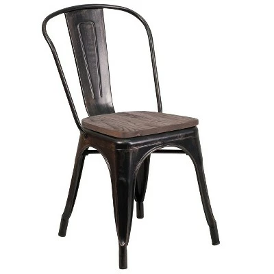Merrick Lane Dining Chair With Curved Vertical Slatted Back And Textured Wood Seat 9 Merrick Lane Dining Chair With Curved Vertical Slatted Back And Textured Wood Seat - Image 7
