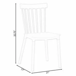 Fabulaxe Modern Plastic Dining Chair Windsor Design with Beech Wood Legs -Dining Chairs And Benches Official Shop unnamed file 4747