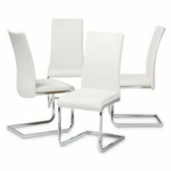 Set of 4 Cyprien Modern and Contemporary Faux Leather Upholstered Dining Chairs - Baxton Studio Black -Dining Chairs And Benches Official Shop unnamed file 475