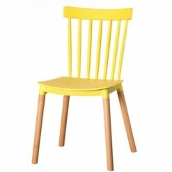 Fabulaxe Modern Plastic Dining Chair Windsor Design with Beech Wood Legs -Dining Chairs And Benches Official Shop unnamed file 4754