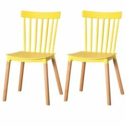 Fabulaxe Modern Plastic Dining Chair Windsor Design with Beech Wood Legs -Dining Chairs And Benches Official Shop unnamed file 4755