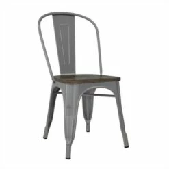 Fusion Metal Dining Chair with Wood Seat in Silver (Set of 2) - DHP -Dining Chairs And Benches Official Shop unnamed file 4758