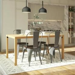 Fusion Metal Dining Chair with Wood Seat in Silver (Set of 2) - DHP -Dining Chairs And Benches Official Shop unnamed file 4761