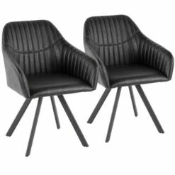 Set of 2 Clubhouse Contemporary Dining Chairs - LumiSource Metal/faux Leather Black/charcoal -Dining Chairs And Benches Official Shop unnamed file 482