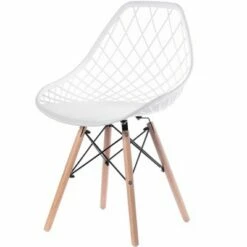Fabulaxe Mid-Century Modern Style Plastic DSW Shell Dining Chair with Lattice Back and Wooden Dowel Eiffel Legs -Dining Chairs And Benches Official Shop unnamed file 4855