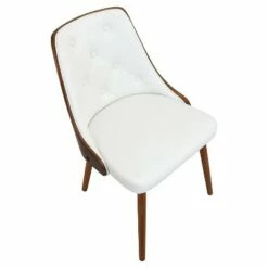 Gianna Mid Century Modern Walnut Wood Back Dining Chair Wood/White - LumiSource -Dining Chairs And Benches Official Shop unnamed file 4879
