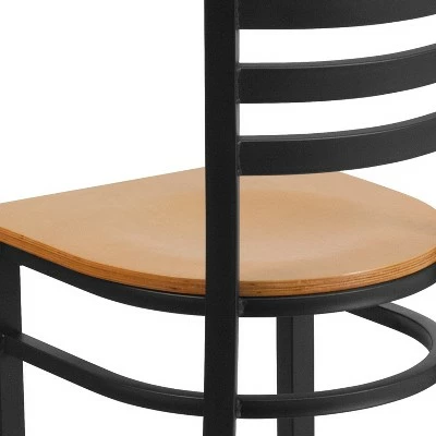 Flash Furniture Black Ladder Back Metal Restaurant Chair 6 Flash Furniture Black Ladder Back Metal Restaurant Chair - Image 4