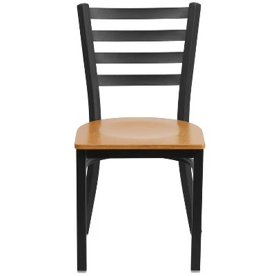 Flash Furniture Black Ladder Back Metal Restaurant Chair 10 Flash Furniture Black Ladder Back Metal Restaurant Chair - Image 8