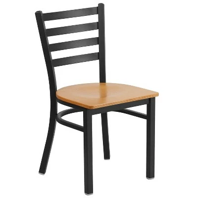 Flash Furniture Black Ladder Back Metal Restaurant Chair 12 Flash Furniture Black Ladder Back Metal Restaurant Chair - Image 10