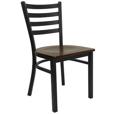 Flash Furniture Black Ladder Back Metal Restaurant Chair 14 Flash Furniture Black Ladder Back Metal Restaurant Chair - Image 12