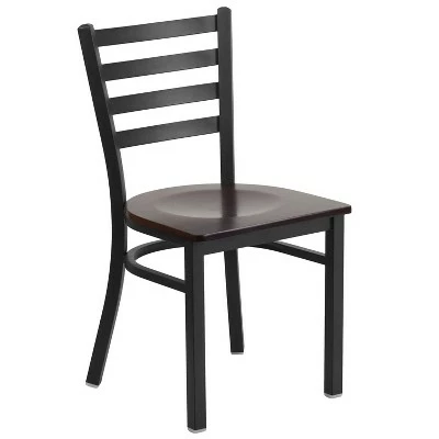Flash Furniture Black Ladder Back Metal Restaurant Chair 15 Flash Furniture Black Ladder Back Metal Restaurant Chair - Image 13