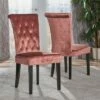 Set of 2 Venetian New Velvet Tufted Dining Chair - Christopher Knight Home Blush