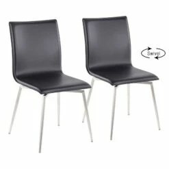 Set of 2 Mason Contemporary Dining Chairs - LumiSource Steel/faux Leather Black -Dining Chairs And Benches Official Shop unnamed file 4993