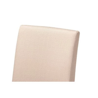 Set of 4 Andrew Contemporary Espresso Wood Finish Fabric Dining Chairs Beige - Baxton Studio 4 Set of 4 Andrew Contemporary Espresso Wood Finish Fabric Dining Chairs Beige - Baxton Studio - Image 2