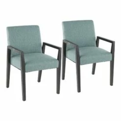 Set of 2 Carmen Contemporary Upholstered Dining Chairs Wood and Polyester Fabric - LumiSource Black/teal -Dining Chairs And Benches Official Shop unnamed file 50