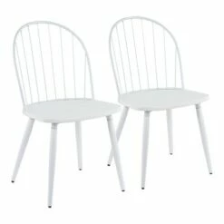 Set of 2 Riley Industrial Dining Chairs - LumiSource Metal/wood White/white -Dining Chairs And Benches Official Shop unnamed file 5001