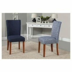 Set of 2 Parsons Pattern Dining Chair Wood - HomePop Damask -Dining Chairs And Benches Official Shop unnamed file 5048