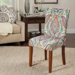 Set of 2 Parsons Pattern Dining Chair Wood - HomePop Damask -Dining Chairs And Benches Official Shop unnamed file 5051
