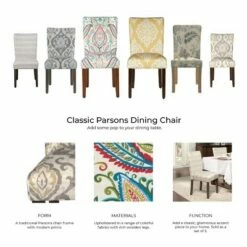 Set of 2 Parsons Pattern Dining Chair Wood - HomePop Damask -Dining Chairs And Benches Official Shop unnamed file 5054