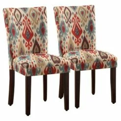 Set of 2 Parsons Pattern Dining Chair Wood - HomePop Damask -Dining Chairs And Benches Official Shop unnamed file 5057