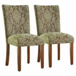 Set of 2 Parsons Pattern Dining Chair Wood - HomePop Damask -Dining Chairs And Benches Official Shop unnamed file 5058