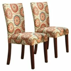 Set of 2 Parsons Pattern Dining Chair Wood - HomePop Damask -Dining Chairs And Benches Official Shop unnamed file 5059