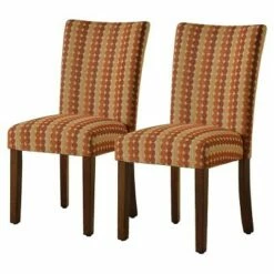 Set of 2 Parsons Pattern Dining Chair Wood - HomePop Damask -Dining Chairs And Benches Official Shop unnamed file 5062