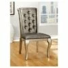 Set of 2 Samantha Tufted Scrolled Back Side Dining Chair Silver - HOMES: Inside + Out -Dining Chairs And Benches Official Shop unnamed file 5088
