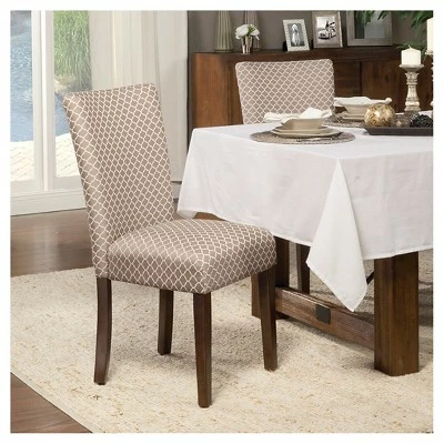 Set of 2 Parson Dining Chair Wood/Brown Mini Geo - HomePop 4 Set of 2 Parson Dining Chair Wood/Brown Mini Geo - HomePop - Image 2