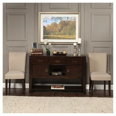 Set of 2 Parson Dining Chair Wood/Brown Mini Geo - HomePop 5 Set of 2 Parson Dining Chair Wood/Brown Mini Geo - HomePop - Image 3