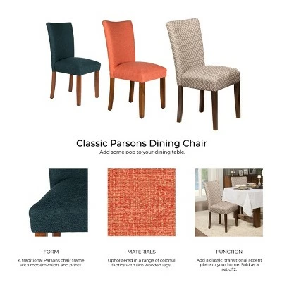 Set of 2 Parson Dining Chair Wood/Brown Mini Geo - HomePop 6 Set of 2 Parson Dining Chair Wood/Brown Mini Geo - HomePop - Image 4