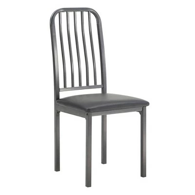 Set of 2 Gabena Metal and Leather Dining Chairs Black - Inspire Q 5 Set of 2 Gabena Metal and Leather Dining Chairs Black - Inspire Q - Image 3