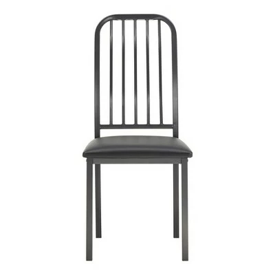 Set of 2 Gabena Metal and Leather Dining Chairs Black - Inspire Q 6 Set of 2 Gabena Metal and Leather Dining Chairs Black - Inspire Q - Image 4