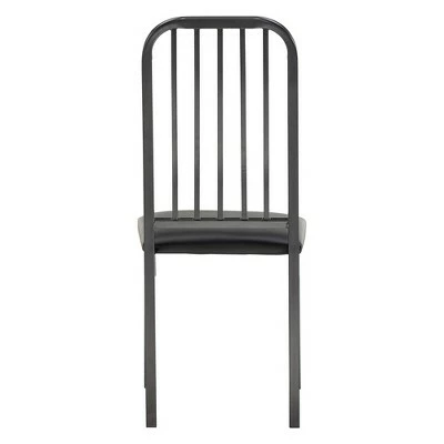 Set of 2 Gabena Metal and Leather Dining Chairs Black - Inspire Q 8 Set of 2 Gabena Metal and Leather Dining Chairs Black - Inspire Q - Image 6