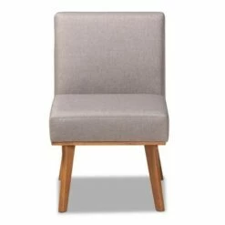 Odessa Mid-Century Modern Fabric Upholstered Wood Dining Chair Walnut/Brown - Baxton Studio