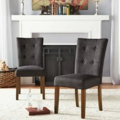 Set of 2 Chanay Button Tufted Linen Dining Chair Charcoal - Inspire Q -Dining Chairs And Benches Official Shop unnamed file 5134