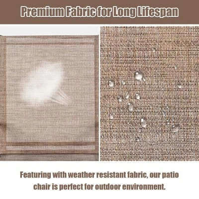 Costway 2PCS Patio Chairs Deck Yard W/Armrest Brown/Beige/Gray 5 Costway 2PCS Patio Chairs Deck Yard W/Armrest Brown/Beige/Gray - Image 3