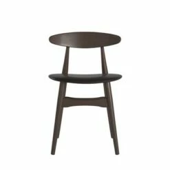 Set of 2 Cortland Danish Modern Walnut Dining Chair - Inspire Q Walnut/black